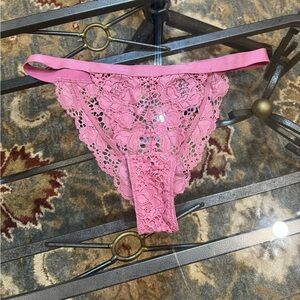 Victoria's Secret Peek-a-boo Pink Lace Panty